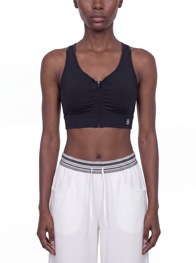 Priscilla Cropped Zip Yoga Sports Bra