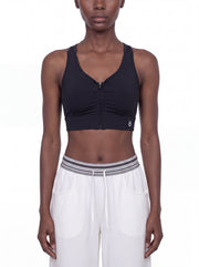 Priscilla Cropped Zip Yoga Sports Bra