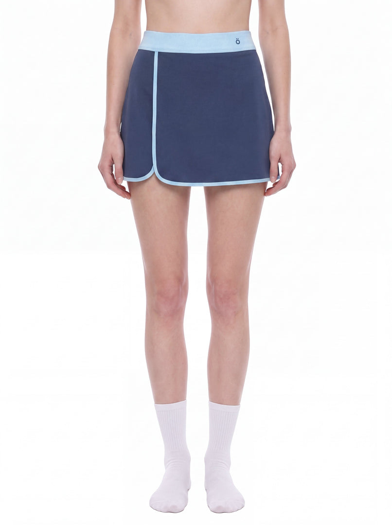 Regina Block A-Line Skort - In Navy Blue