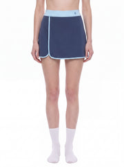 Regina Block A-Line Skort - In Navy Blue