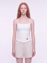 Nona Ruched Yoga Tank Top - In White