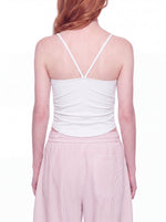 Load image into Gallery viewer, Nona Ruched Yoga Tank Top - In White
