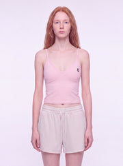 Tertia V-Neck Yoga Tank Top - Pink & White