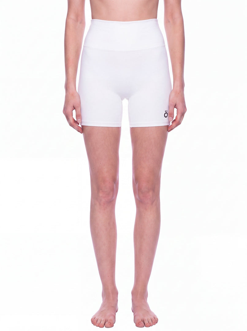 AntoniaHigh Waisted Yoga Biker Shorts - White & Pink