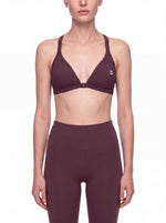 Load image into Gallery viewer, Vibia Yoga Sports Bra - Black &amp; Plum Purple
