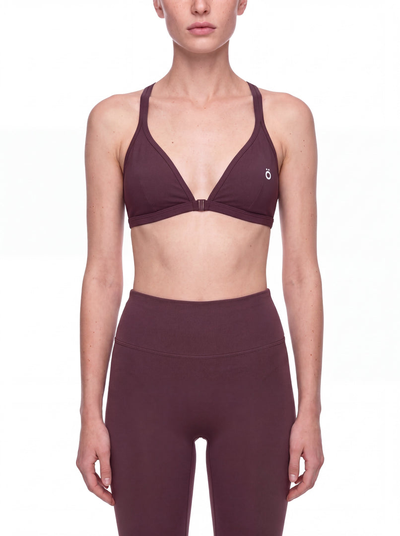 Vibia Yoga Sports Bra - Black & Plum Purple