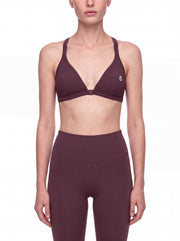 Vibia Yoga Sports Bra - Black & Plum Purple