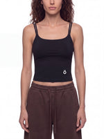 Load image into Gallery viewer, Emilia Yoga Crop Tank Top - Brown &amp; Black
