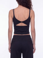 Load image into Gallery viewer, Emilia Yoga Crop Tank Top - Brown &amp; Black
