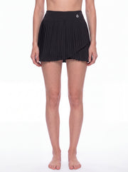 Iris Pleated Yoga Skort - Black & Navy Blue