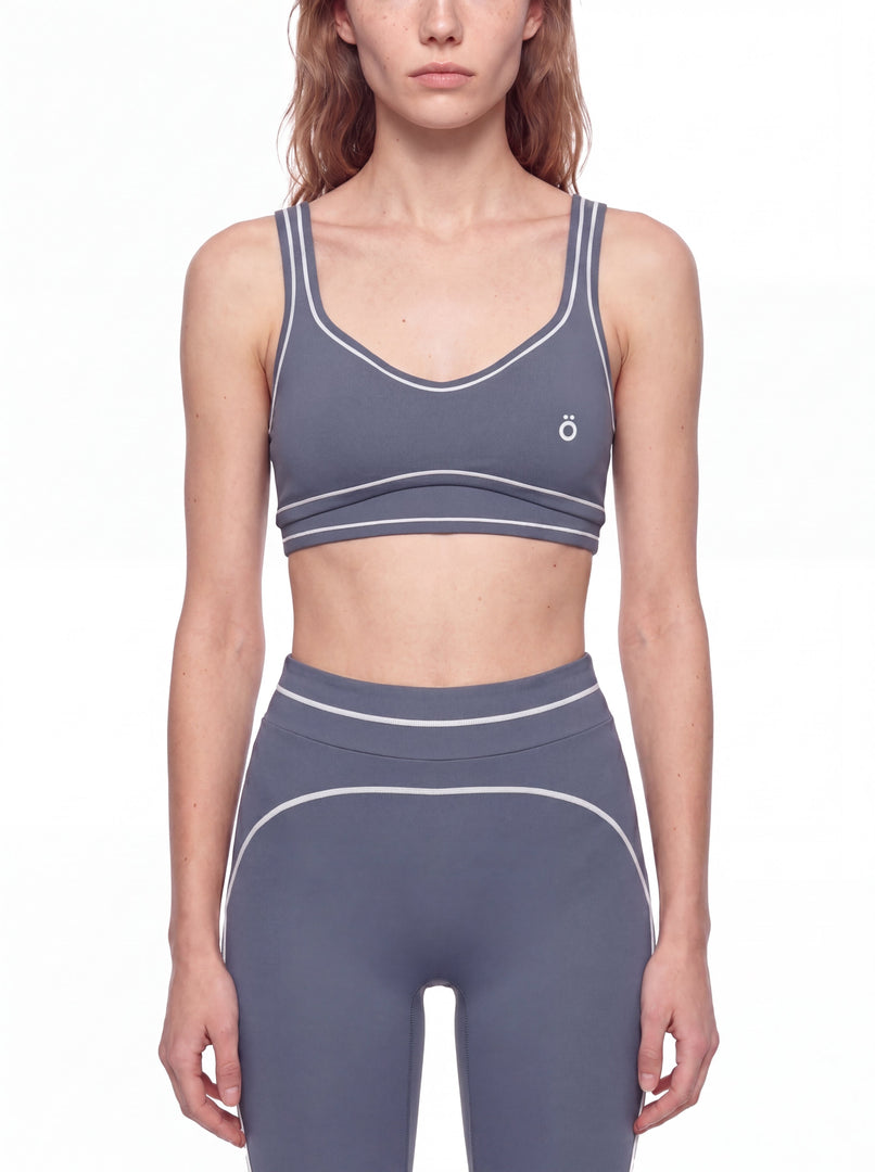 Servilia Topstitching Yoga Sports Bra