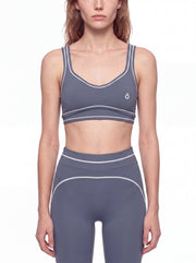Servilia Topstitching Yoga Sports Bra