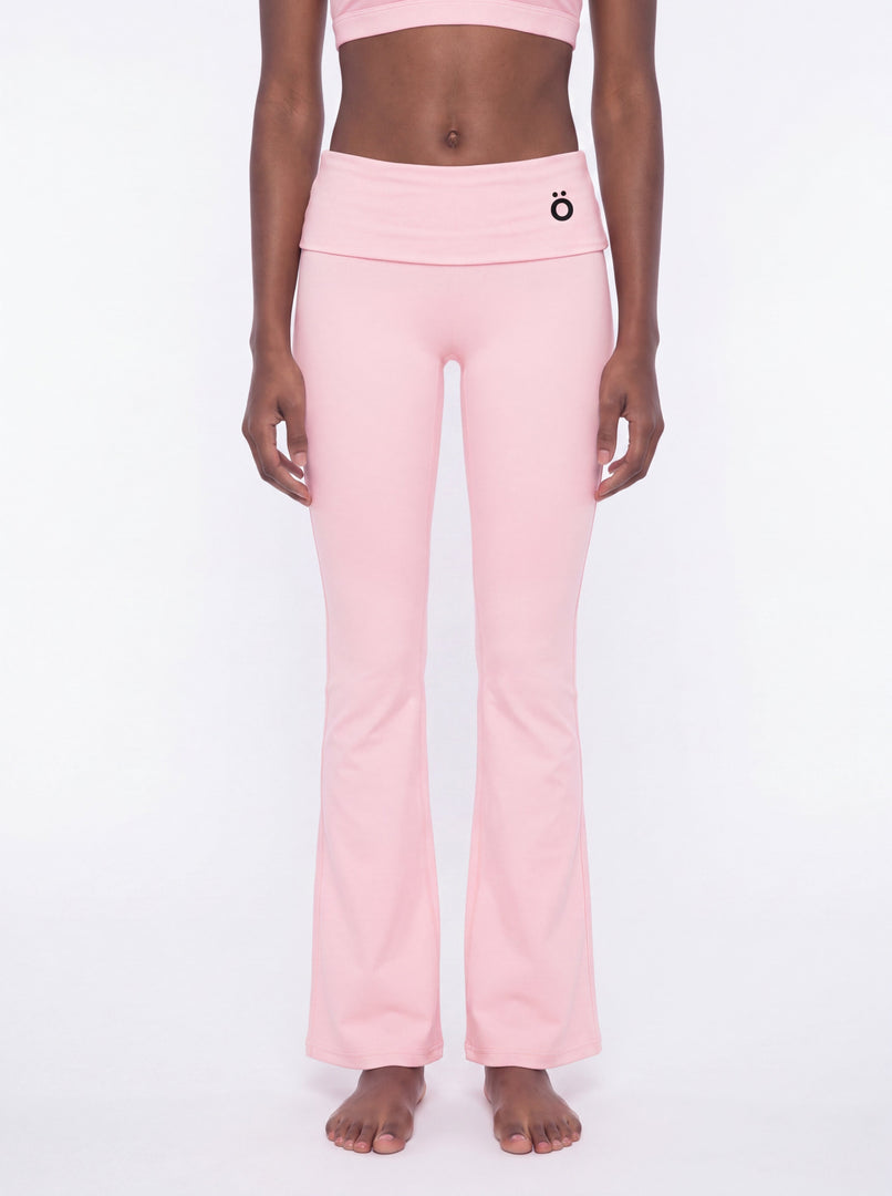 Women's High Rise Flared Yoga Pants - In Pink