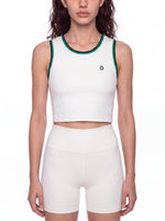 Load image into Gallery viewer, Decima Block Yoga Tank Top - In White
