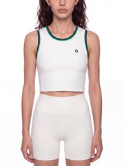 Decima Block Yoga Tank Top - In White