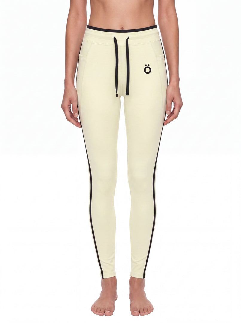 Gemina Block Yoga Leggings - In White