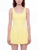 Load image into Gallery viewer, Rosalia Open-Back Tennis Dress - Black &amp; Yellow

