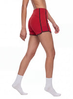 Load image into Gallery viewer, Mira High Rise Color Block Yoga Shorts - In Red
