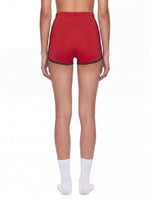 Load image into Gallery viewer, Mira High Rise Color Block Yoga Shorts - In Red

