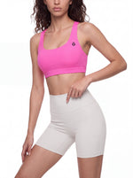 Load image into Gallery viewer, Beatrix Yoga Sports Bra - White &amp; Pink

