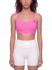 Beatrix Yoga Sports Bra - White & Pink