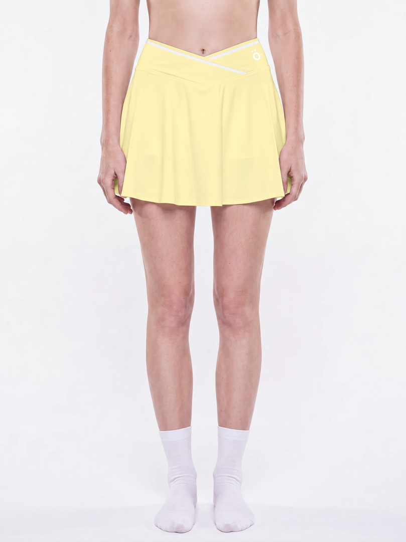 Pomona Block A-Line Skirt - Yellow & Sky Blue