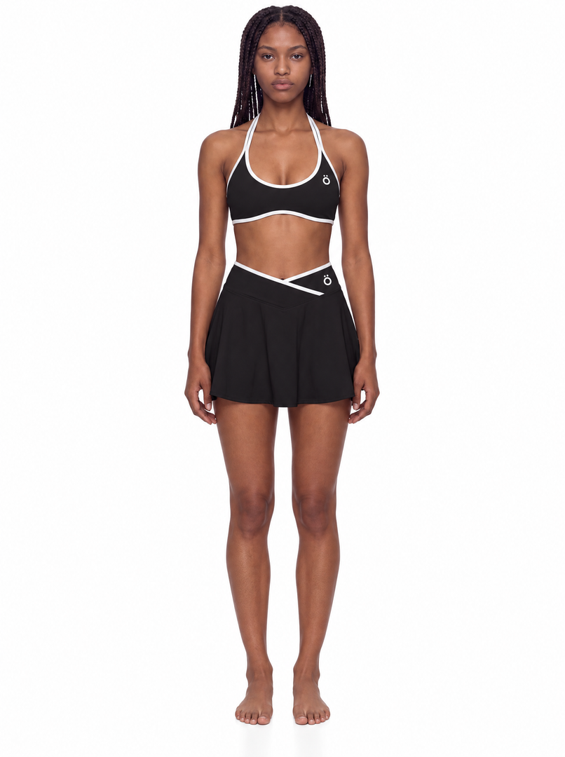 Diana + Pomona Color Block Matching Activewear Set - In Black