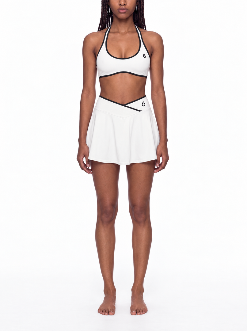 Diana + Pomona Color Block Matching Activewear Set - In White