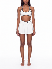 Diana + Pomona Color Block Matching Activewear Set - In White