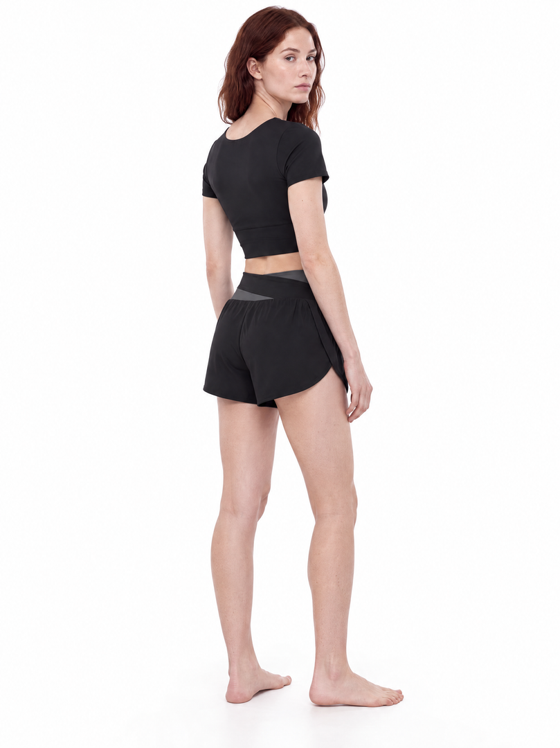 Amara + Cecilia Panelled Activewear Matching Set - Black