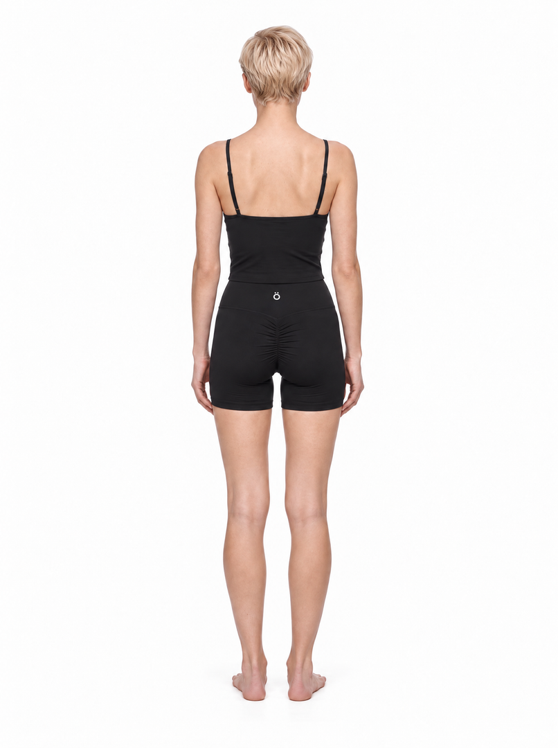 Tertia + Antonia V-Neck & High Waisted Yoga Matching Set - in Dark Colors