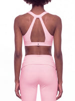 Load image into Gallery viewer, Flora Halter Cropped Sports Bra - In Pink
