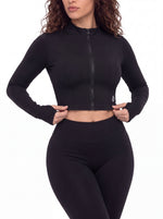 Load image into Gallery viewer, Arcadia Crop Yoga Sports Jacket - In Black
