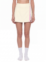 Load image into Gallery viewer, Viola  A-Line Contrast Panel Slit Skirt - in White Apricot
