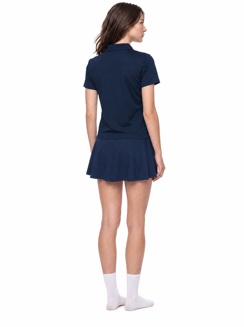 Vespera + Viola Block Polo & Contrast Panel Skirt Matching Set