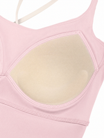 Load image into Gallery viewer, Tullia + Juno Color Block Top and Leggings Sports Matching Set - In Light Pink
