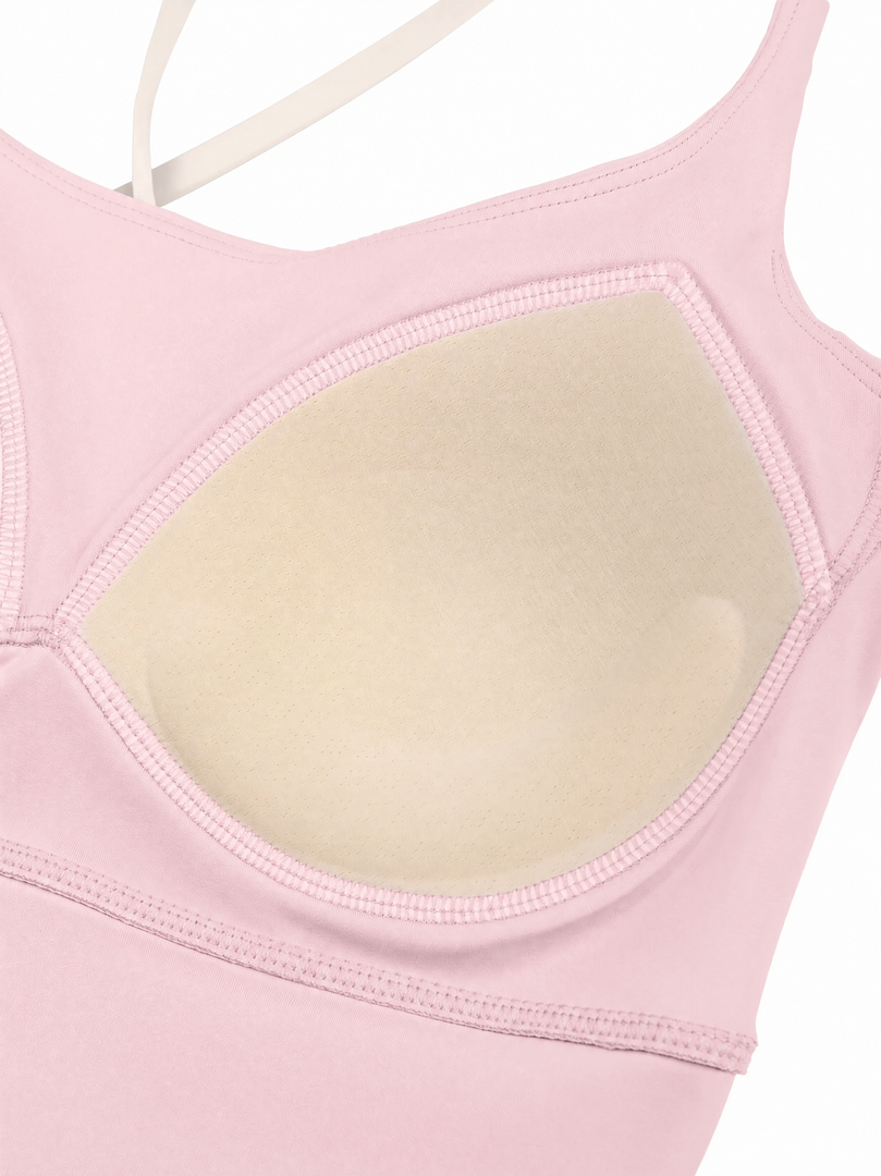 Tullia + Juno Color Block Top and Leggings Sports Matching Set - In Light Pink