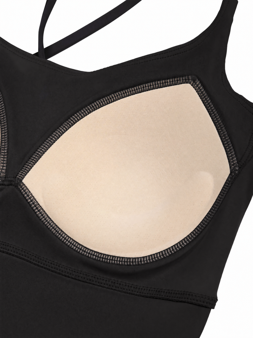 Tullia + Juno Color Block Top and Leggings Sports Matching Set - In Black