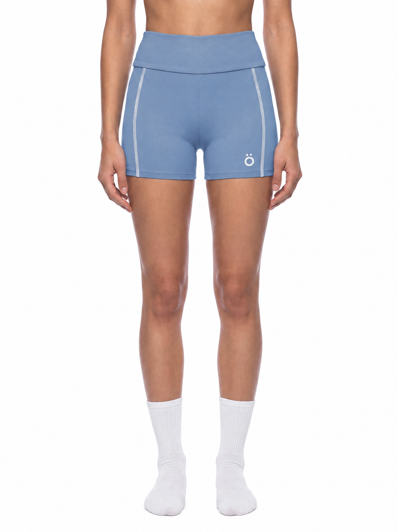 Marcella High Waist Biker Shorts - In Blue