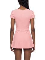 Load image into Gallery viewer, Claudia Dual-Function Cape Tie-Waist Romper - In Pink
