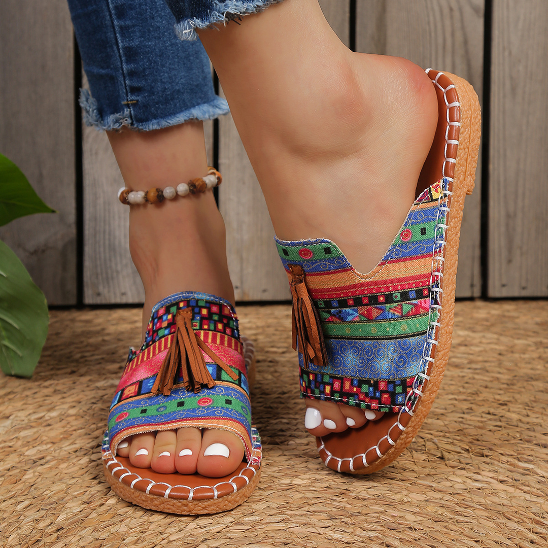 Women's Sandals Tassel Strap Slip On Casual Style