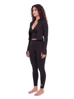 Load image into Gallery viewer, Albina + Arcadia + Honora Cropped Top and Jacket &amp; Leggings 3 Piece Yoga Matching Set - In Black

