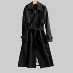 Load image into Gallery viewer, Women's Trench Coat Lapel Collar Belted Waist Double Breasted Longline Style
