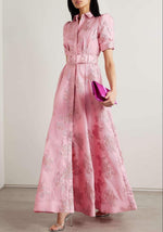 Load image into Gallery viewer, Camille | Elegant Pink Maxi Dress for Formal Wedding Guest Style
