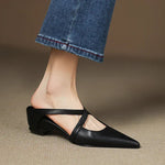 Load image into Gallery viewer, Women's Red Flats Cross Strap Pointed Toe Slingback Style

