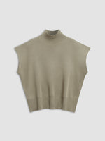 Load image into Gallery viewer, Women's Sleeveless Top High Neck Cap Sleeve Knit Casual Style
