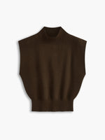 Load image into Gallery viewer, Women's Sleeveless Top High Neck Cap Sleeve Knit Casual Style
