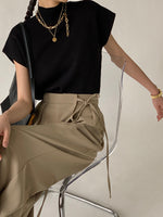 Load image into Gallery viewer, Women's Sleeveless Top High Neck Cap Sleeve Knit Casual Style
