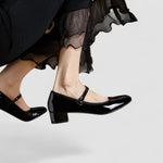 Load image into Gallery viewer, Women's Mary Jane Shoes Patent Finish Block Heel Round Toe Style
