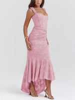 Load image into Gallery viewer, Women's Mother of the Bride Dresses Corset Bodice Jacquard Lace Mermaid Midi
